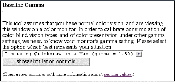 baseline gamma control panel